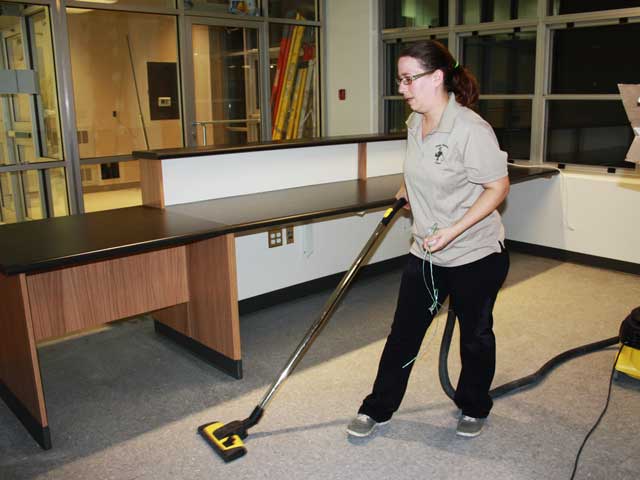 Post Construction Cleanup - South Queens Middle School - cleaning-floors